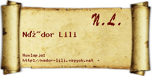 Nádor Lili névjegykártya