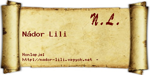 Nádor Lili névjegykártya