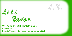 lili nador business card