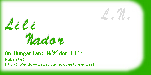 lili nador business card